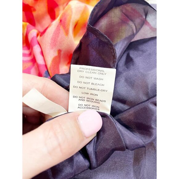 Temptation Rainbow Drops Satin Maxi Gown Strapless Multicolor Sz 8 - Picture 12 of 13